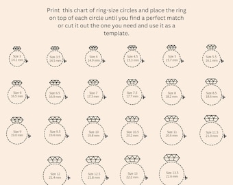 Printable Ring Sizer: International Ring Size Chart (Instant Download)