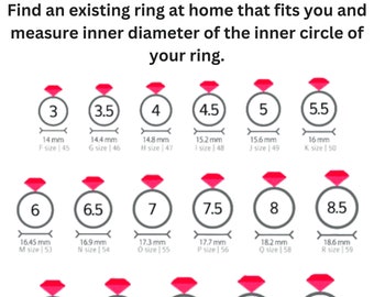 Printable Ring Sizer: International Ring Size Chart (Instant Download)
