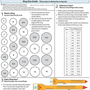 Printable Ring Size Chart|ring Size Finder|ring Sizing Guide Tool ...