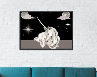Boho Unicorn Print: Nursery Wall Art (Digital Download)