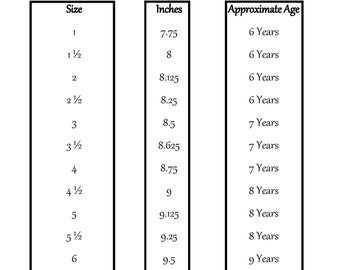 Tabla de tallas de pies para niños: Calculadora de tallas de