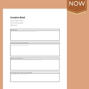 Creative Brief Template|Project Design Brief|Business Proposal Template|Client Brief Template|Project Proposal Template| Marketing Template