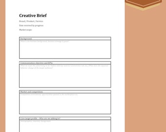 Creative Brief Template: Project Design, Business Proposal (Microsoft Word & PDF)