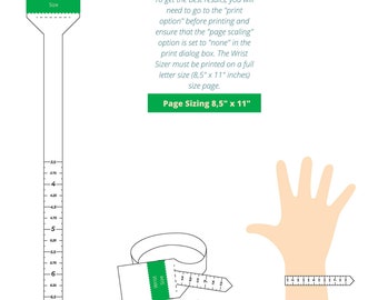 Printable Kids Bracelet Sizer: International Size Chart (Instant Download)