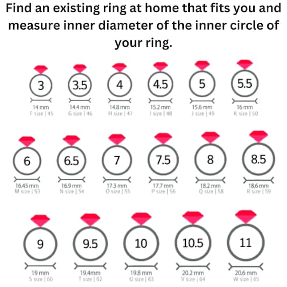 Printable Diamond Ring Sizer Ring Size Finder Ring Size Measuring