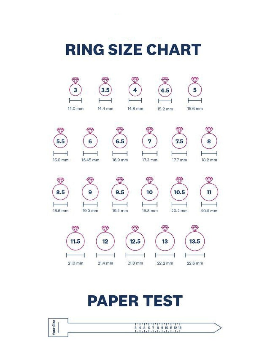Printable Ring Sizer Ring Size Finder Ring Size Measuring Tool