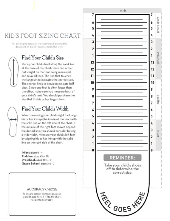 Simple Foot Size Charts Women Men Kids Foot Sizes Charts - Etsy