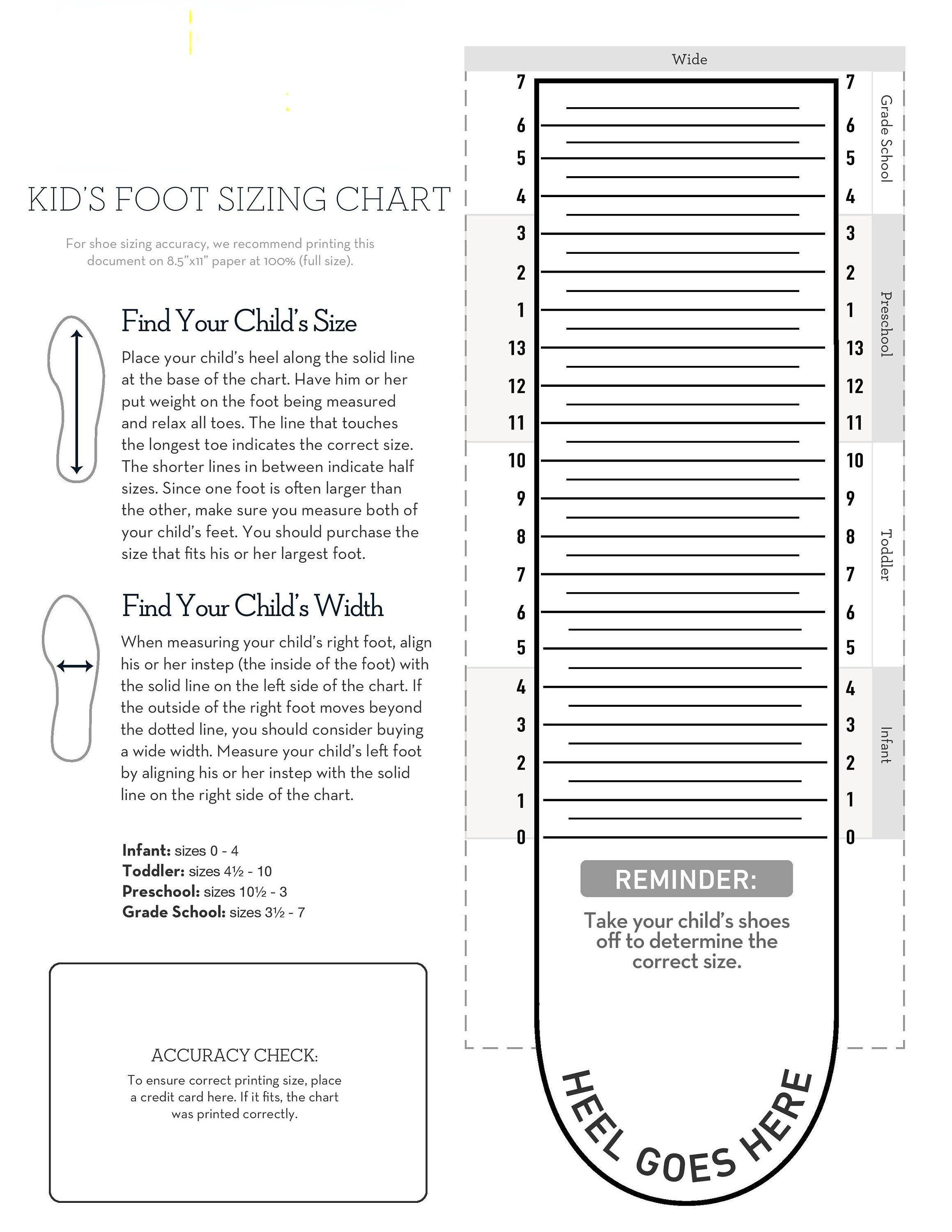 Simple Foot Size Charts Women Men Kids Foot Sizes Charts Shoe Size 