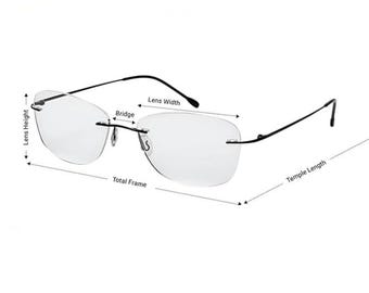 Eyeglass & Sunglass Sizer Chart: Frame, Lens, Temple Guide (Instant Download)