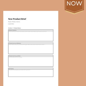 新製品概要テンプレート: 製品開発プランナー (即時ダウンロード)