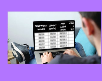 Sweater Size Chart: Crochet & Pullover Pattern (Digital Download)