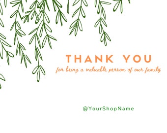 Editable Thank You Card Template: Minimalist Business Note (Digital Download)