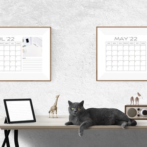 Printable Minimalist April May Calendar BONUS to Do List | Etsy