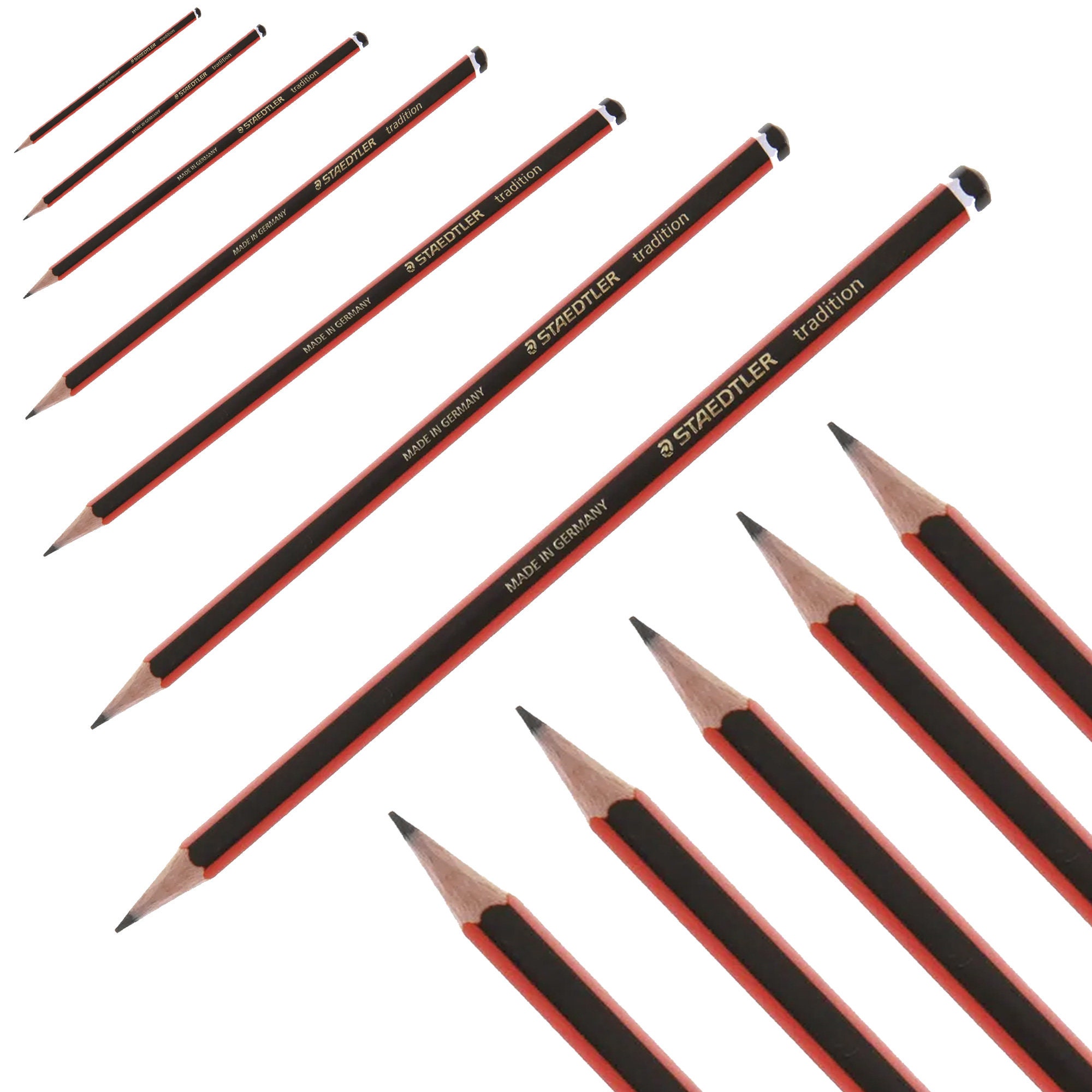 Staedtler 112HBBK10D Tradition Graphite Pencil for Drawing & Sketching -  HB, Eraser-Tip (Pack of 10)