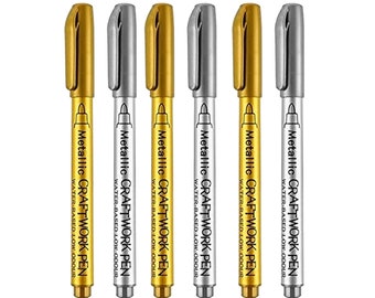 Rotuladores de pintura metálica, marcadores permanentes resistentes al agua para arte, manualidades, pintura, dibujo, tarjetas, bricolaje, fotos, álbumes de recortes, piedra, vidrio y metal.