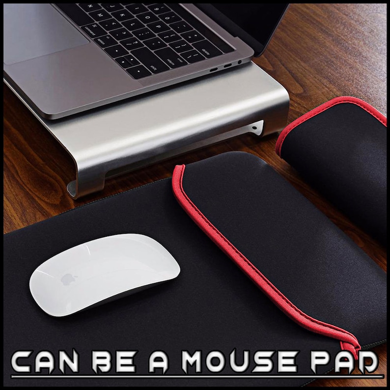 Neoprene Sleeve Case Bag 14" Inch / 15.6" Inch For Laptop Tablet iPad and Many More Devices - Can Be a Mouse Pad