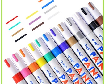 Marcadores de pintura permanentes con punta redonda a base de aceite para neumáticos, manualidades, telas y cualquier superficie, 14 colores
