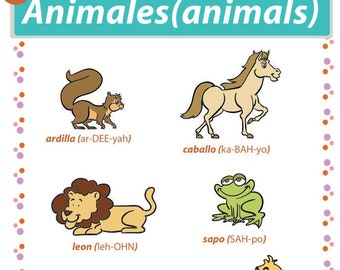 Learn Spanish Animals Worksheet Kids 13 Digital Activity - Etsy Learn Spanish Animals Worksheet Kids 13 Digital Activity - Etsy