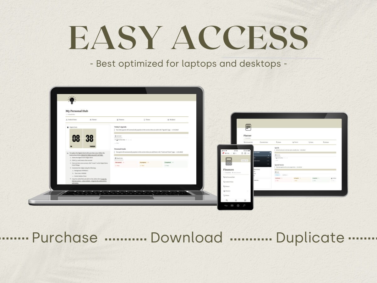 Personal Hub Notion Template // Notion Template // Personal Planner - Etsy