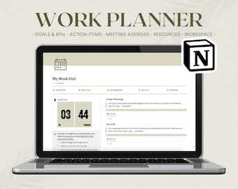 Notion Work Hub // Notion Template // Notion Work Planner