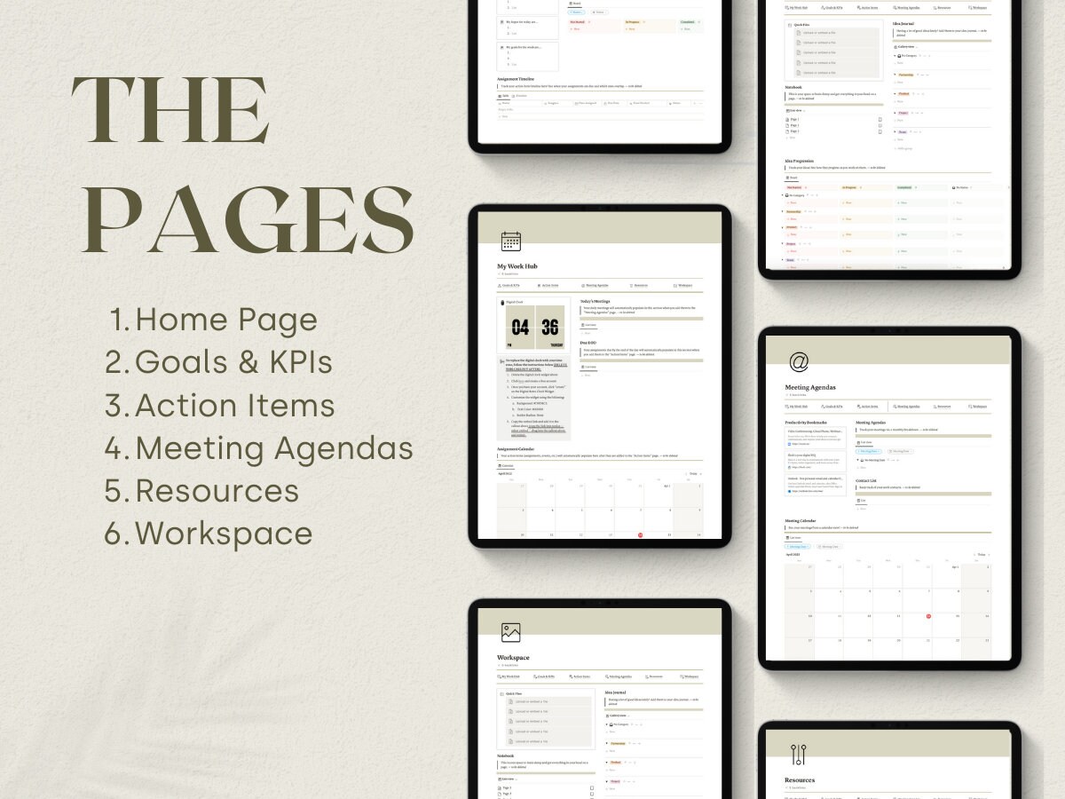 Notion Work Hub // Notion Template // Notion Work Planner - Etsy