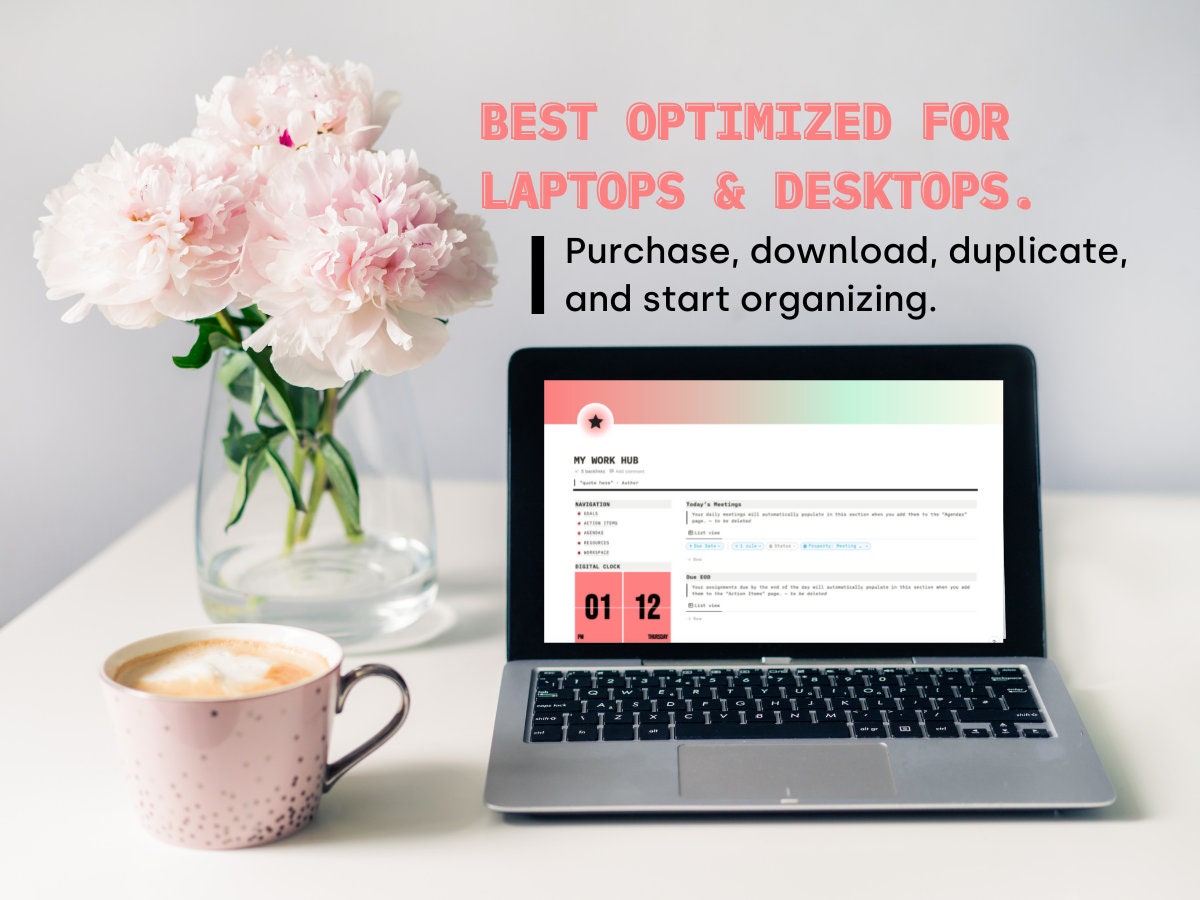 Notion Work Hub // Notion Template // Work Planner - Etsy Canada