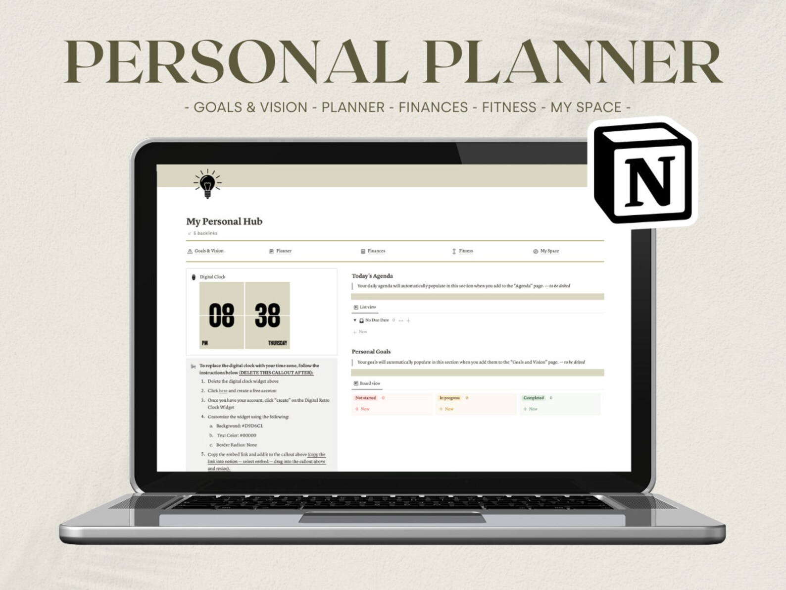 Personal Hub Notion Template // Notion Template // Personal Planner - Etsy