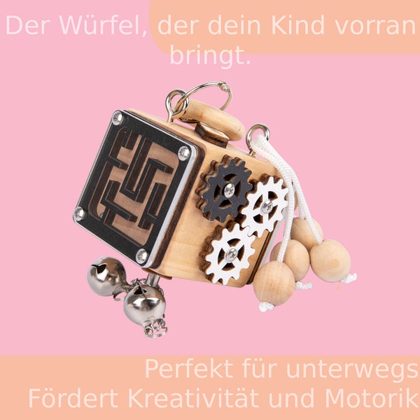 Motorikwürfel, Lernspielzeug, Spielzeug, Holzspielzeug, Geschenk