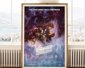 印刷可能なスターウォーズ：帝国の逆襲英語版とドイツ語版 1980 2 枚の