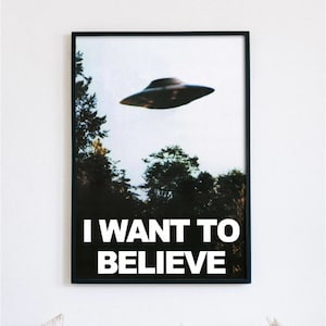 Jag vill tro UFO-affisch, amerikansk thrillerfilm (digital nedladdning)