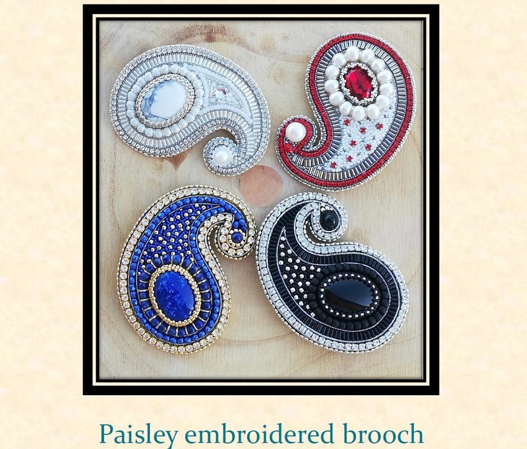 DIY-TUTORIAL Beaded Paisley Brooch Tutorial: Bead Embroidery ...