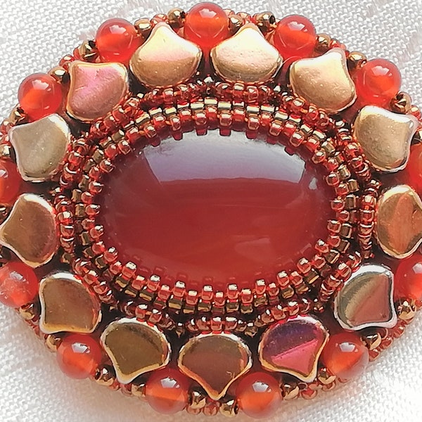 Carnelian Brooch - Etsy