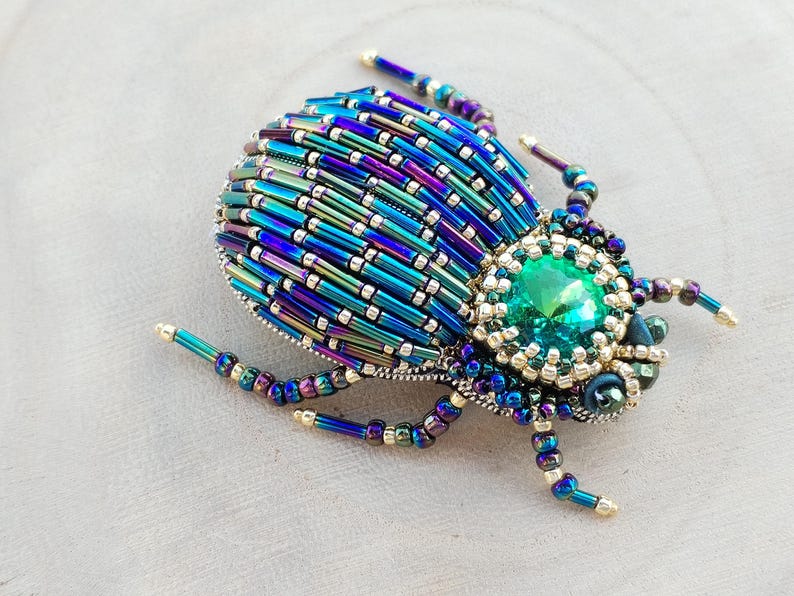 Diy-tutorial Beaded Scarab Beetle Brooch: DIY Pin Instruction (PDF ...