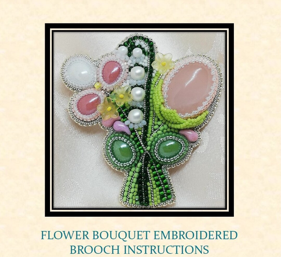 DIY-TUTORIAL Flower Brooch Beadembroidery Instructions, Pdf, Beading ...
