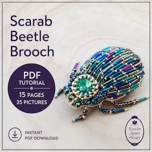 Tutorial Faça Você Mesmo: Broche de Escaravelho com Miçangas: Instruções para Fazer o Broche (Download em PDF)