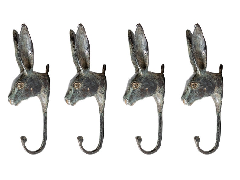 Brass Rabbit Wall Hook, Nursery Decor, Kids Room Accessories (4 Pcs) - Etsy