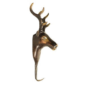 Bronze Deer Hook 18 cm / 7 inch, Bronze Statue, Bronze Figurine, Brass Figurine, Home Decor, Room Decor, Animal Figurine