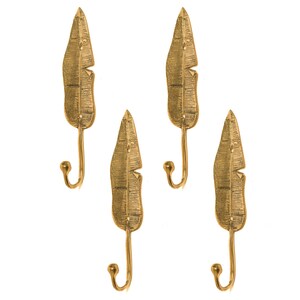 4 Pcs Banana Leaf Hook 7.5 Inch / 19 cm, Leaf Bronze, Hook Bronze, Wall Art, Living Room, House Decor, Room Decor, Birthday Gift, Gift Idea