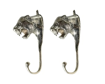 Bronzen tijgerhaak, dierenmuurdecoratie (2 stuks, 5,5 inch)