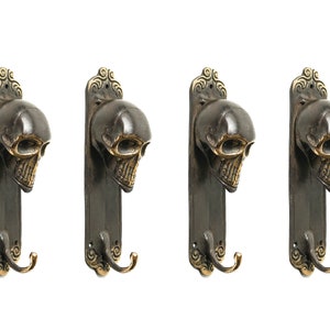 4 Pcs Skull Hook Bronze 6 Inch / 15 cm, Skull Figurine, Hook Bronze, Wall Art, Living Room, House Decor, Room Decor, Birthday Gift,Gift Idea