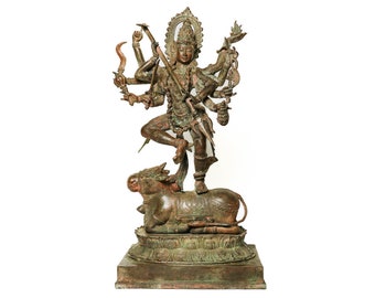 Kali Statue 19 Inch / 48 cm, Durga Statue, Durga Sculpture, Hindu God, Bronze statue, Handicrafts statue, Indian God, Hindu God brass