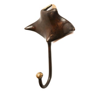 Manta Ray Hook 6 Inch / 12 cm, Animal Hook, Hook Bronze, Birthday Gift, Gift for Her, Gift for Him, Funny Gift, Wall Decoration