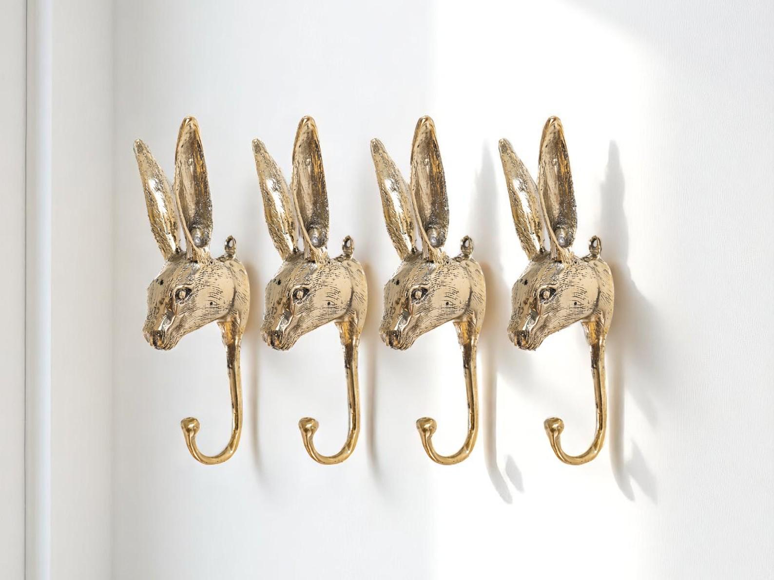 Brass Rabbit Wall Hook, Nursery Decor, Kids Room Accessories (4 Pcs) - Etsy