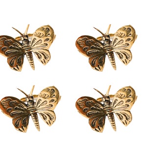4 Pcs Butterfly Napkin Ring 1.5 Inch / 4 cm, Bronze Napkin Ring, Birthday Gift, Gift for Her, New Home Decor