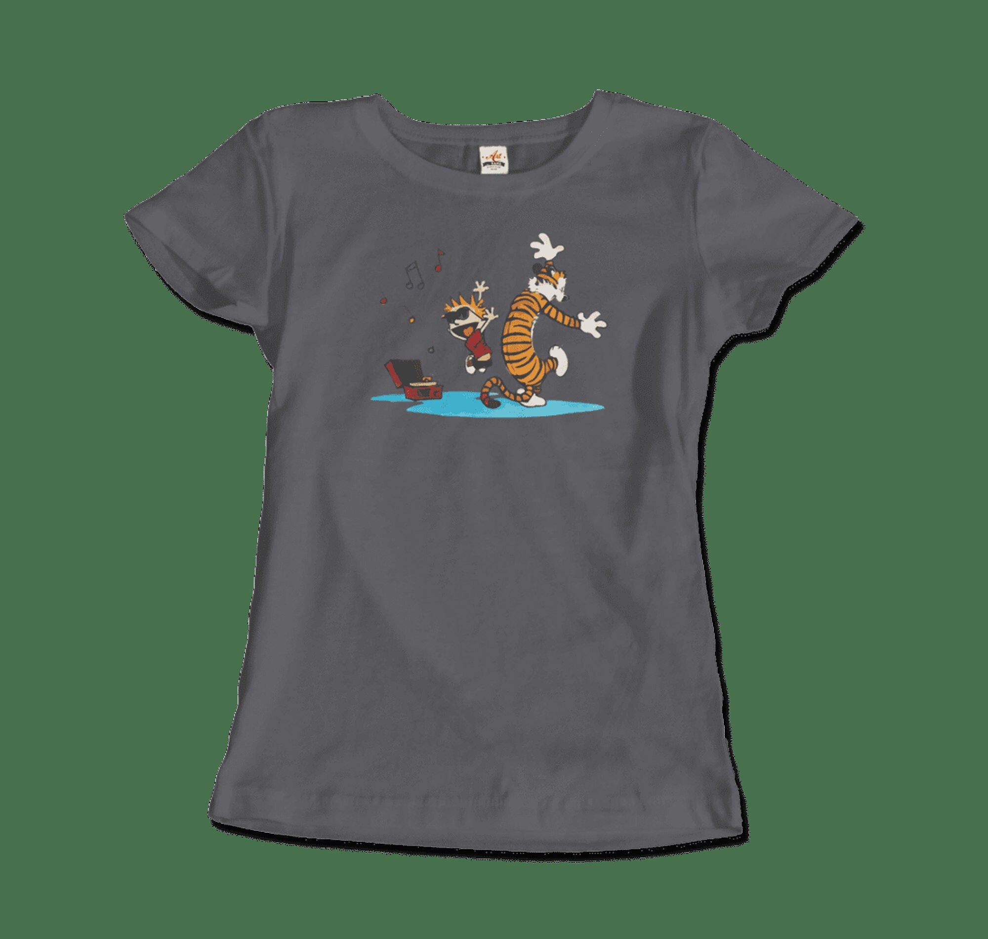 Discover Calvin and Hobbes Dancing With Record Player T-Shirt