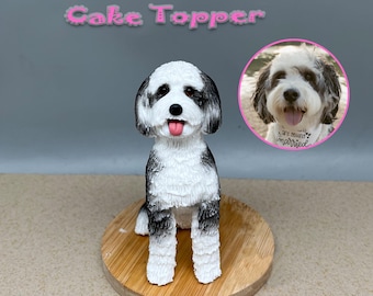Topo de bolo personalizado para casamento com cachorro, topo de bolo para animais de estimação, aniversário de animais de estimação, topo de bolo para gato, aniversário de animais de estimação, estatuetas de cachorro, aniversário de cachorro