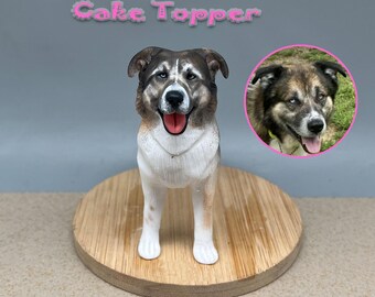 Topo de bolo personalizado para cachorro, topo de bolo de casamento, aniversário de animais de estimação, topo de bolo em miniatura para gato, aniversário de animais de estimação, topo de bolo para animais de estimação, aniversário de cachorros