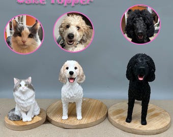 Topo de bolo personalizado para cachorro, topo de bolo de casamento, aniversário de animais de estimação, topo de bolo em miniatura para gato, aniversário de animais de estimação, topo de bolo para animais de estimação, aniversário de cachorros