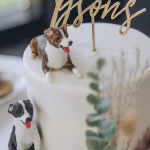 Topper per torta nuziale personalizzato per cani, topper per torta per animali domestici, compleanno per animali domestici, topper per torta per gatti, anniversario per animali domestici, statuette per cani, compleanno per cani
