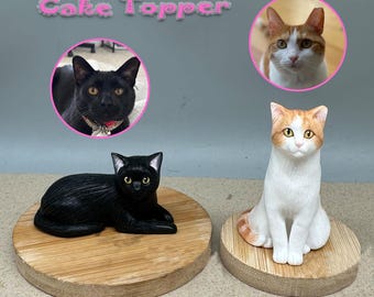 Topo de bolo personalizado com tema de gato, topo de bolo para casamento com gato, aniversário de animais de estimação, topo de bolo em miniatura com tema de cachorro, topo de bolo para aniversário de animais de estimação, topo de bolo para animais de estimação, aniversário de gatos